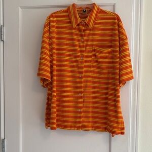 Striped Orange and Yellow Beach Cover Up